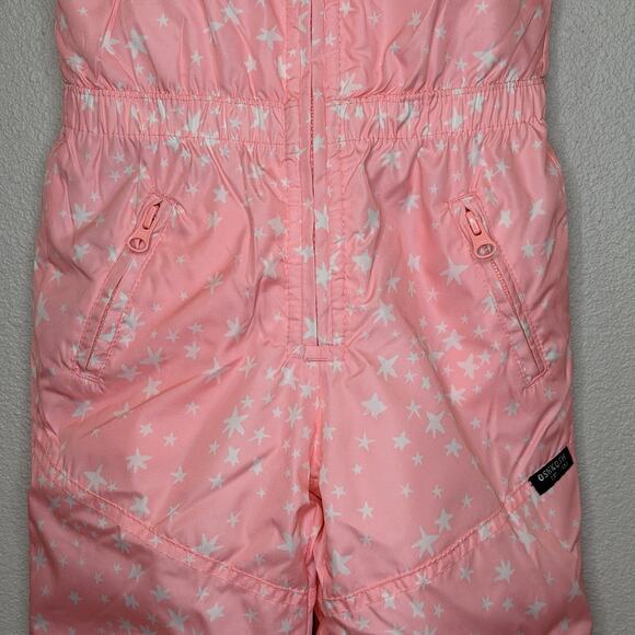 Osh Kosh Ski Overalls Toddler Girls Size 2T Pink Stars Puffer Adjustable Straps - Picture 3 of 7
